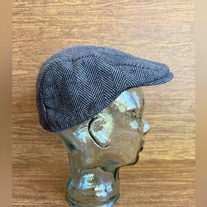 Boston Scally Company Gray Herringbone Flat Cap Ivy Driver Hat Mens XXL Newsboy
